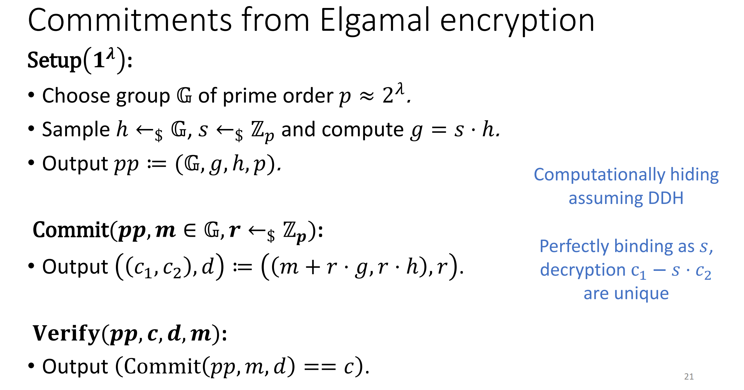 Elgamal Commitment